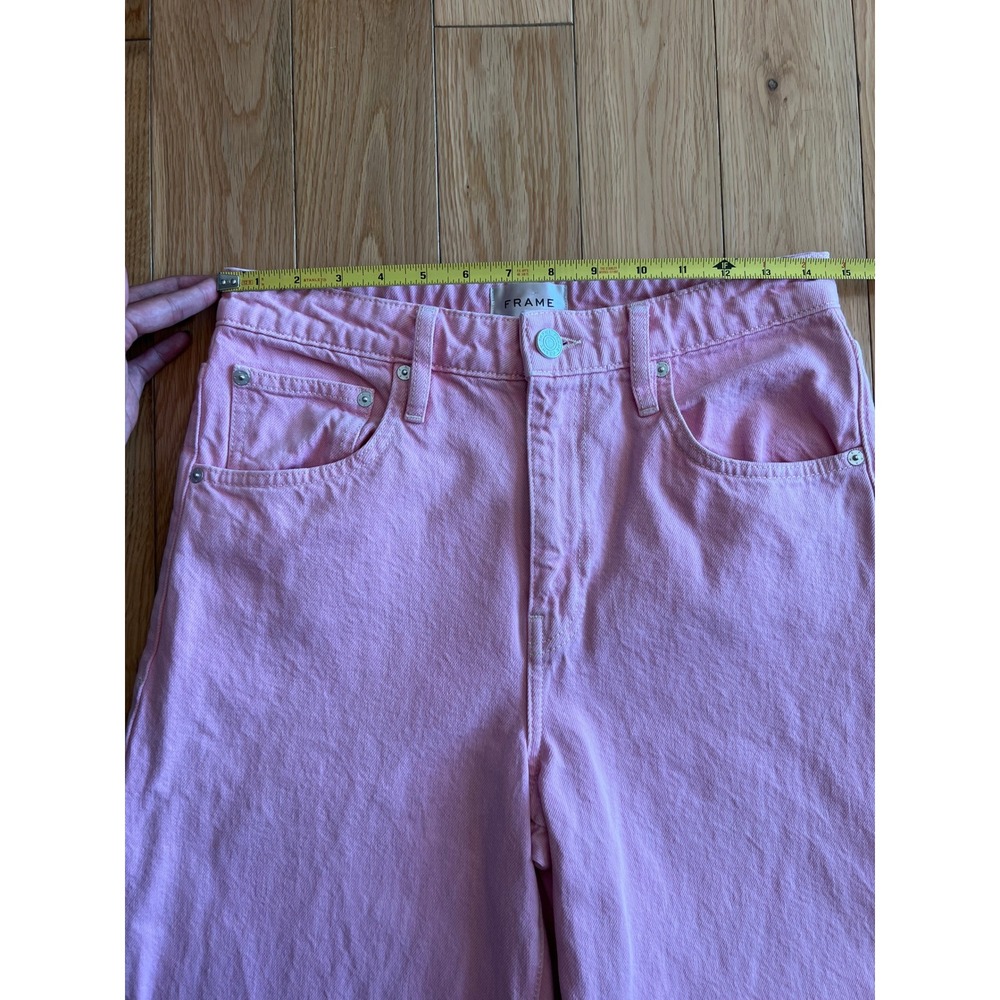FRAME Long Barrel High Rise Denim Jeans Washed Dusty Pink Wide Leg Womens 26 - Picture 4 of 9